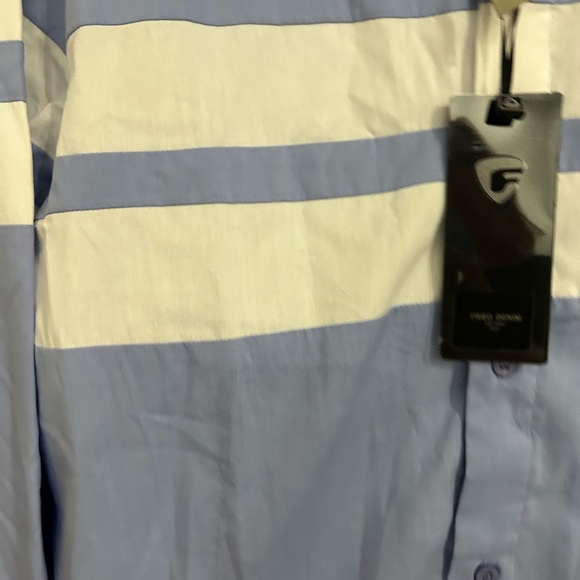 💥PRICE⬇️ 
FRIED DENIM • Blue & White Long Sleeve Shirt • XL - Picture 6 of 8